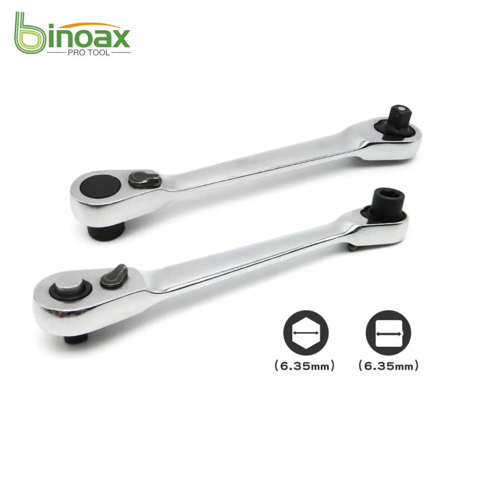 

Двухсторонняя трещотка Binoax с 72 зубьями, БЫСТРОРАЗЪЕМНАЯ мини-отвертка 1/4 дюйма, инструмент для быстрого крепления