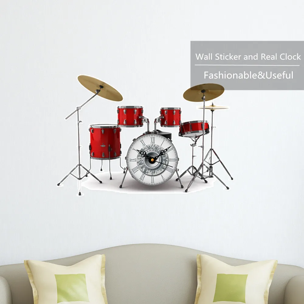3D настенные часы в виде рок рулона наклейки самоклеящиеся декоративные и