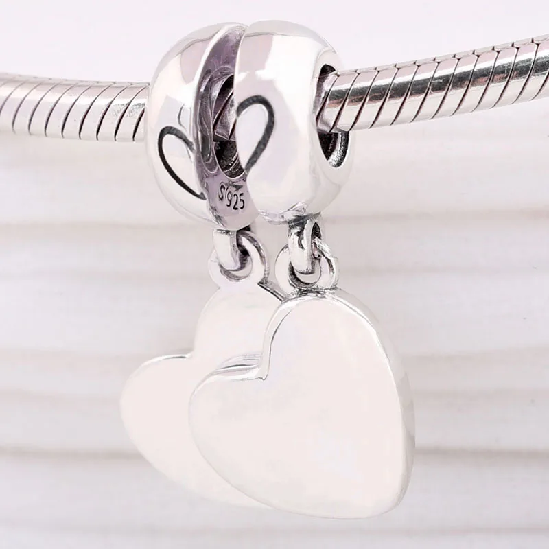 Подвеска из серебра 925 пробы с черной эмалью кулон двух частей для матери и сына