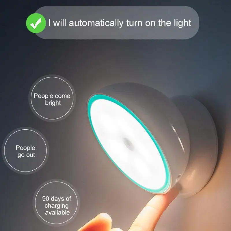 Настенный светильник индукционный приклеивающийся s для гардероба 360