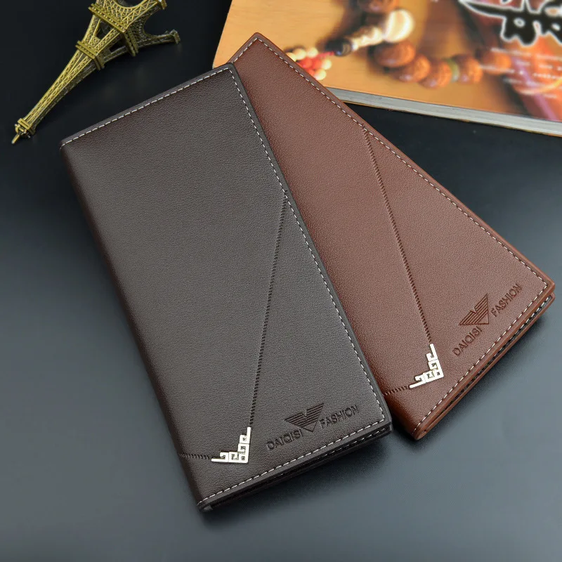 Weysfor Fashion Men PU Leather Long Wallet With Zipper Coin Pocket Vintage Big Capacity Male Short Money Purse Card Holder New