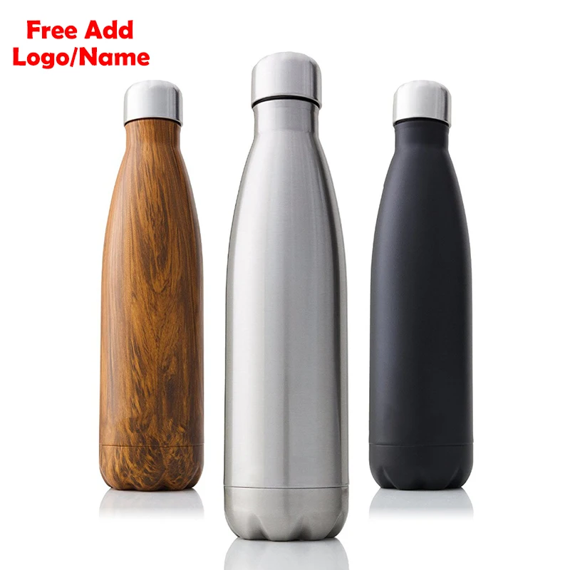 HMT Free Custom logo name Double-wall Insulated Vacuum Flask Stainless Steel Heat Thermos For Sport Water Bottles Portable