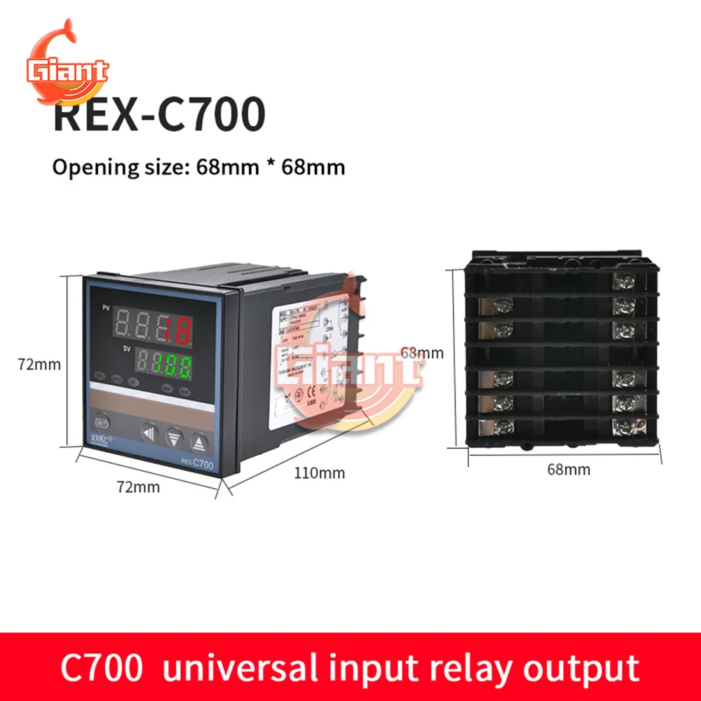 Умный регулятор температуры цифровой PID REX термопара SSR + SSR40DA 40 А Φ 220 В
