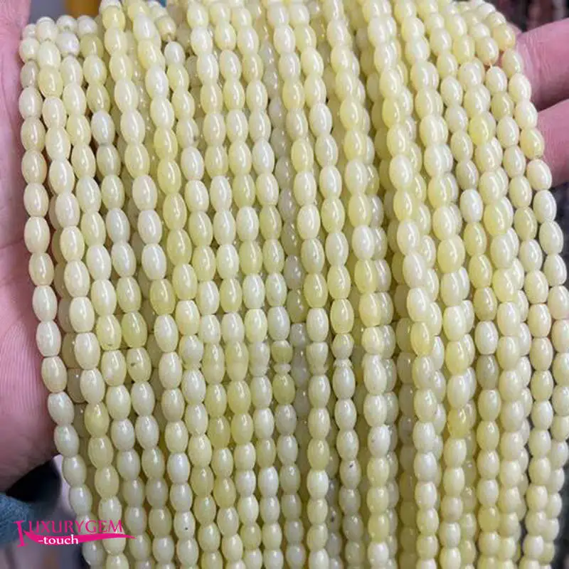 

Natural Lemon Jades Stone Spacer Loose Beads 4x6mm Smooth Oval Shape DIY Jewelry Making 38cm a3780