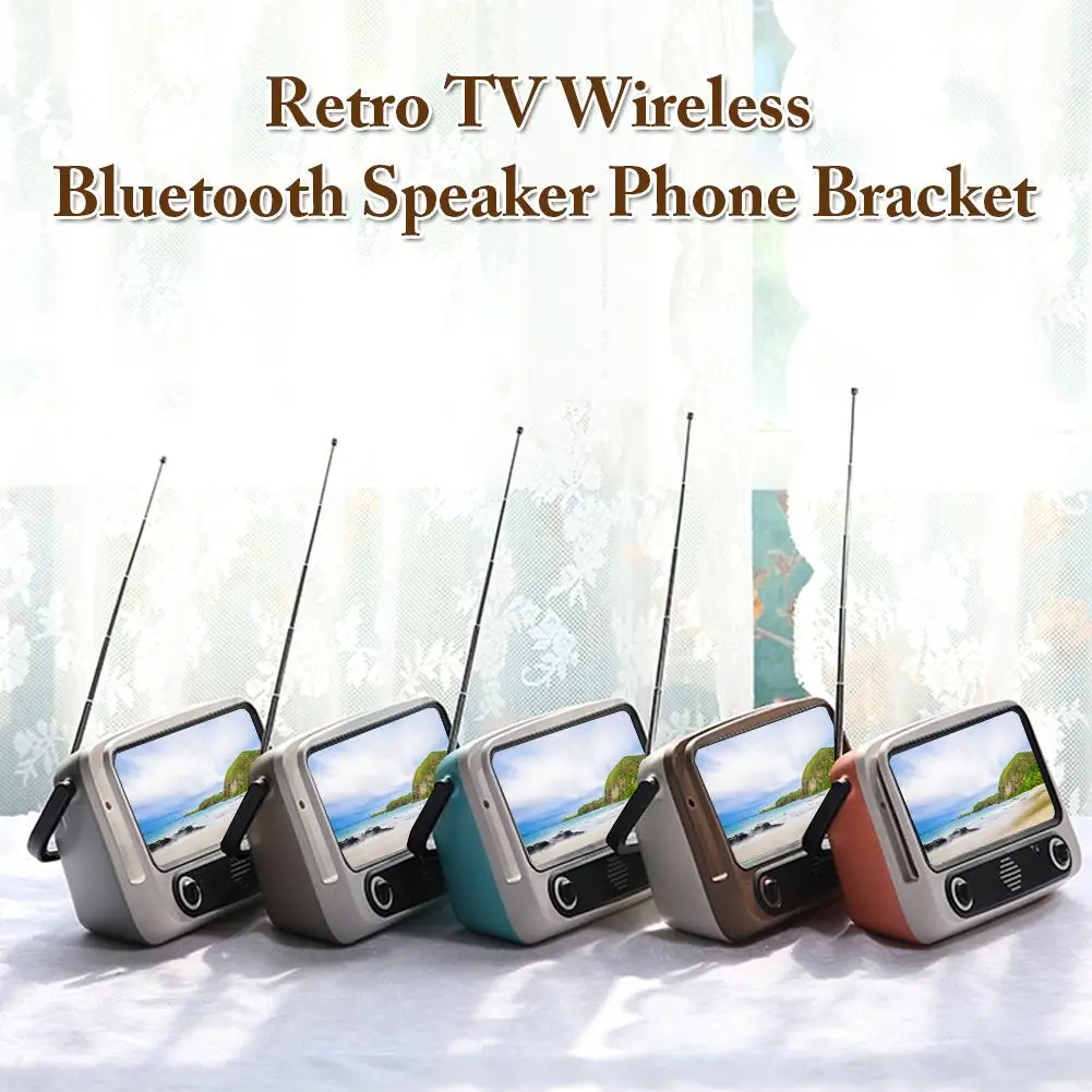 Новинка мини Ретро ТВ Беспроводная bluetooth колонка 5 0 портативная держатель для