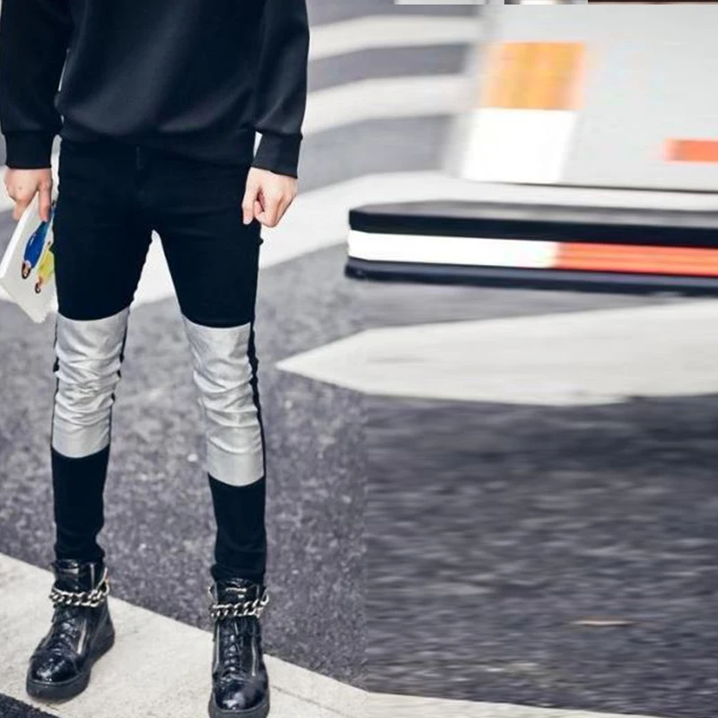 Мода мужские размера плюс Harajuku в стиле панк обтягивающие джинсы средства ухода