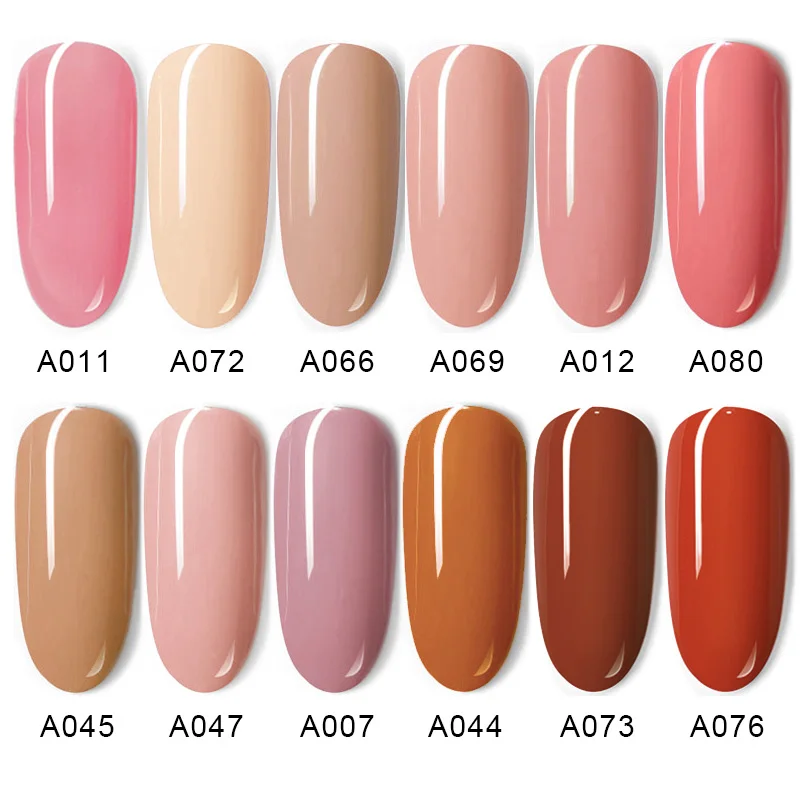 Лак для ногтей 10 мл Одноцветный телесный розовый красный красивый дизайн