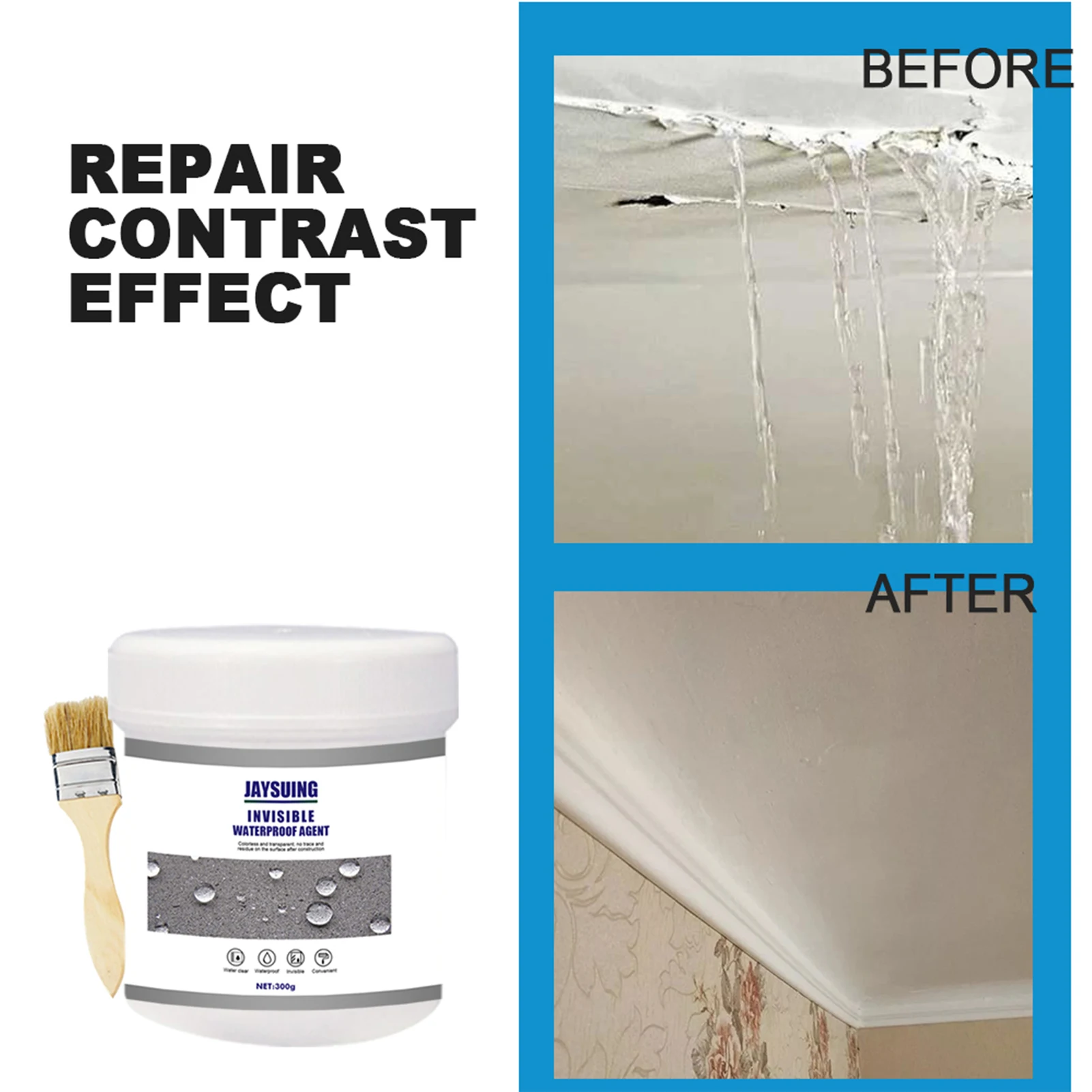 Waterproof Agent Toilet Anti-leak Nano Spray Glue Tile Exterior Wall Roof Leaky Tape Brush Household Repair Accessories | Обустройство