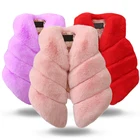 Новогодний жилет из искусственного меха для маленьких девочек, зимняя безрукавка для девочек, детское теплое пальто без рукавов для девочек, верхняя одежда, куртка