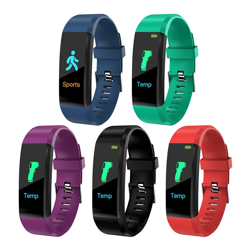 

Спортивный смарт-браслет 115plus с Bluetooth, водонепроницаемый, с измерением пульса, температуры, артериального давления, электронный браслет с мо...