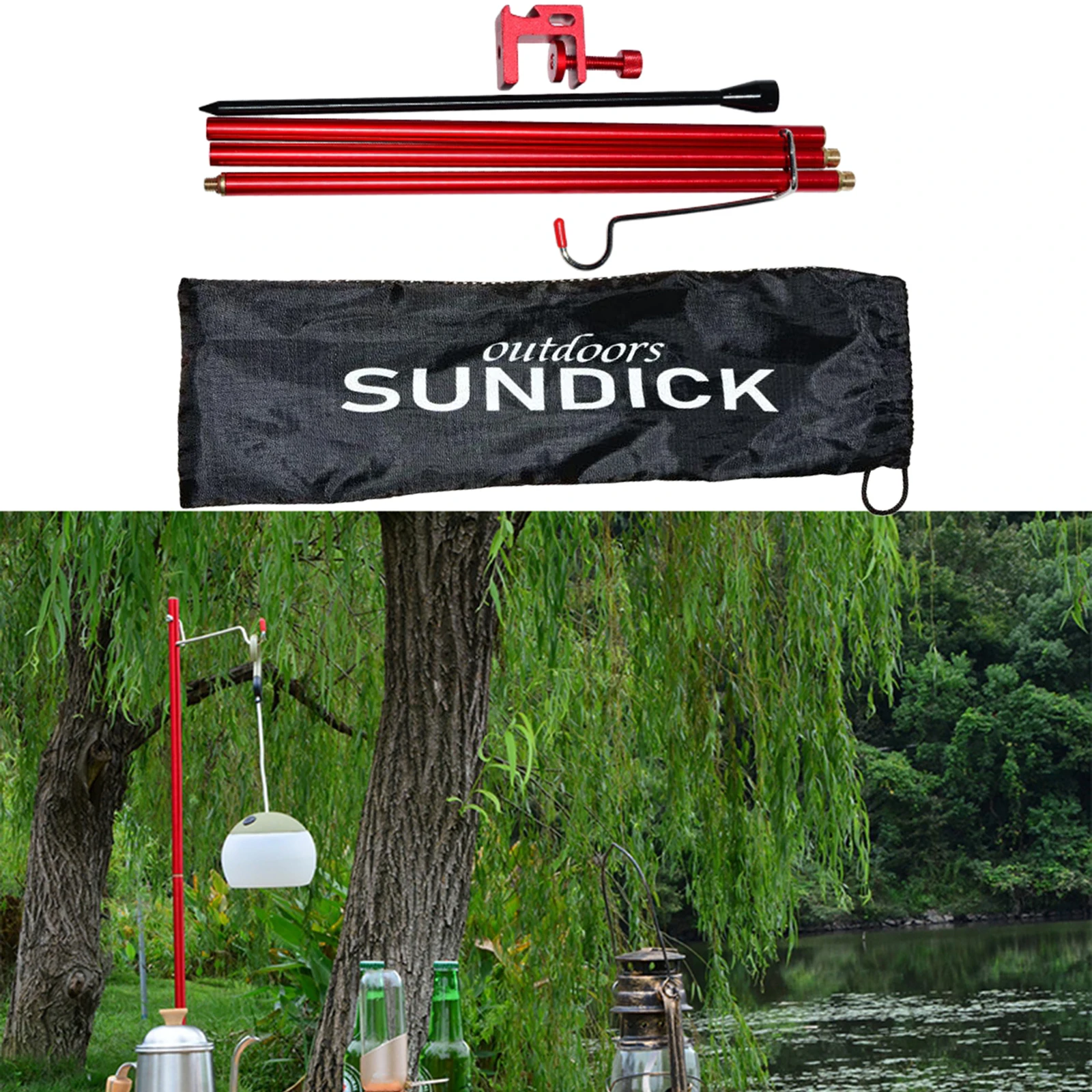 Сад Алюминий сплав складной фонарный столб светильник подвесной держатель |