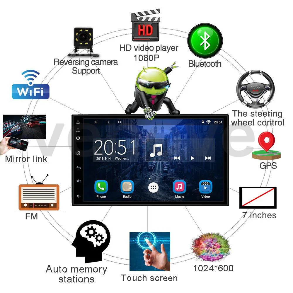 Настоящее 2G сейчас! 2 Din Android 9,1 gps автомобильный центральный мультимедийный плеер двойной Din Wifi радио 2Din Авторадио автомобильный Doble BT FM USB 47