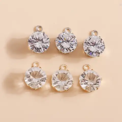 Fashionable mini-pendants with transparent crystals, 30 pcs., 8*11 mm, pendants for necklaces, bracelets, “do yourself”, accessories for the manufacture of Juve ...