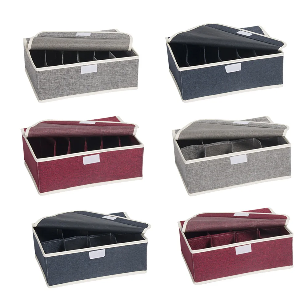 

Органайзер для нижнего белья, ящик для хранения бюстгальтеров, складные коробки, моющаяся коробка из хлопка и льна, портативная коробка с кр...