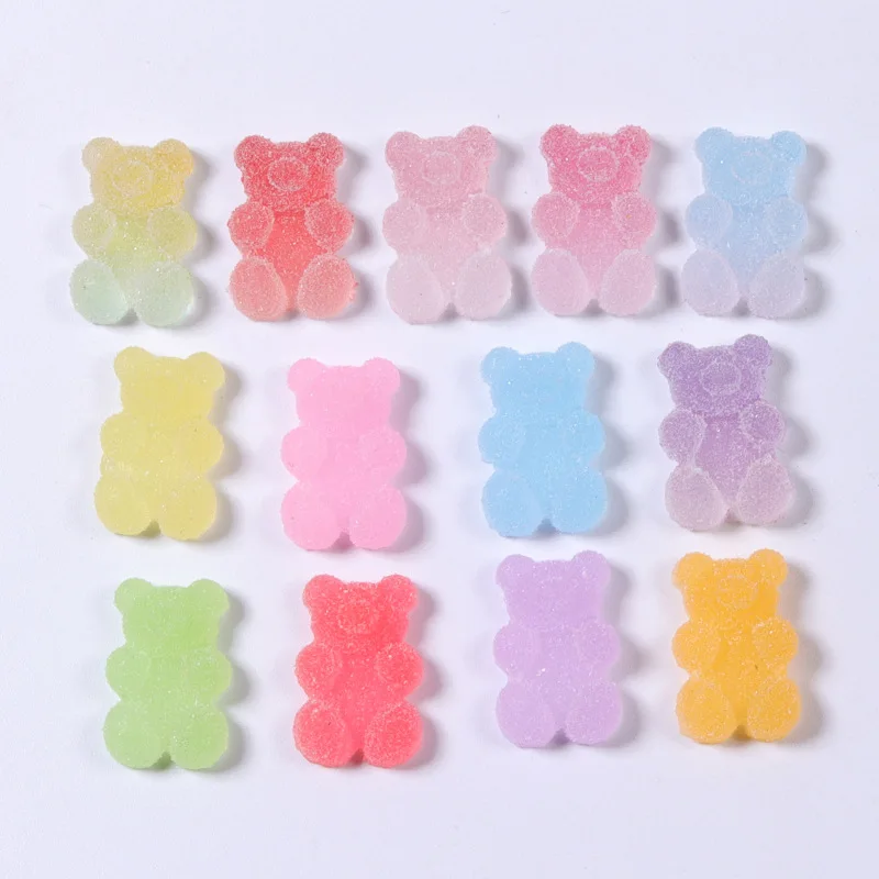 20 шт. подвески в виде мишки из мастики с градиентом для изготовления шпильки