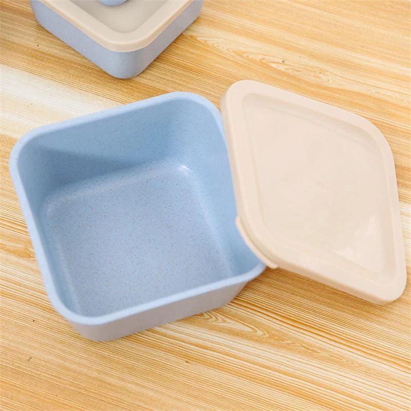 Wheat Straw Lunch Box Green Cover With Lids Student Multi-Layer Sushi 1 |