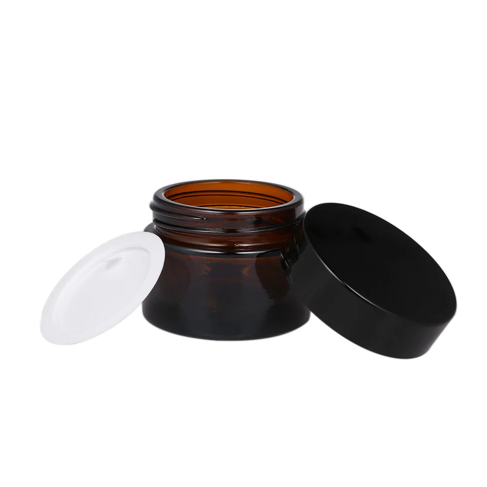 50 мл янтарная стеклянная банка для ухода за кожей кремовый многоразовый бутылка
