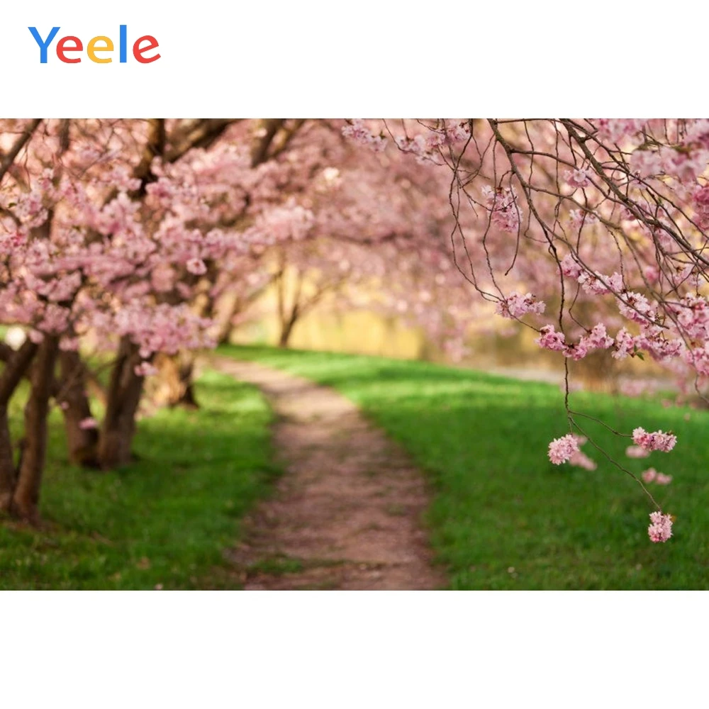 Виниловый фон для студийной фотосъемки с изображением весеннего парка ветвей