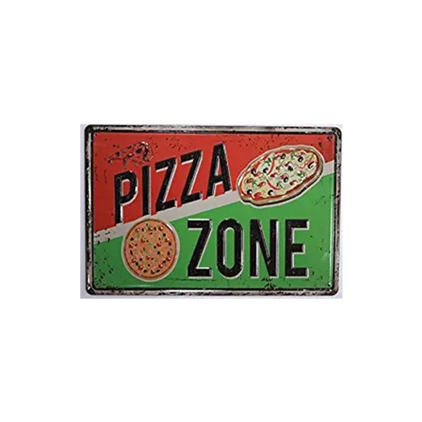 

Pizza Area Tin Sign Restaurant Kitchen Retro Old Wall Sign