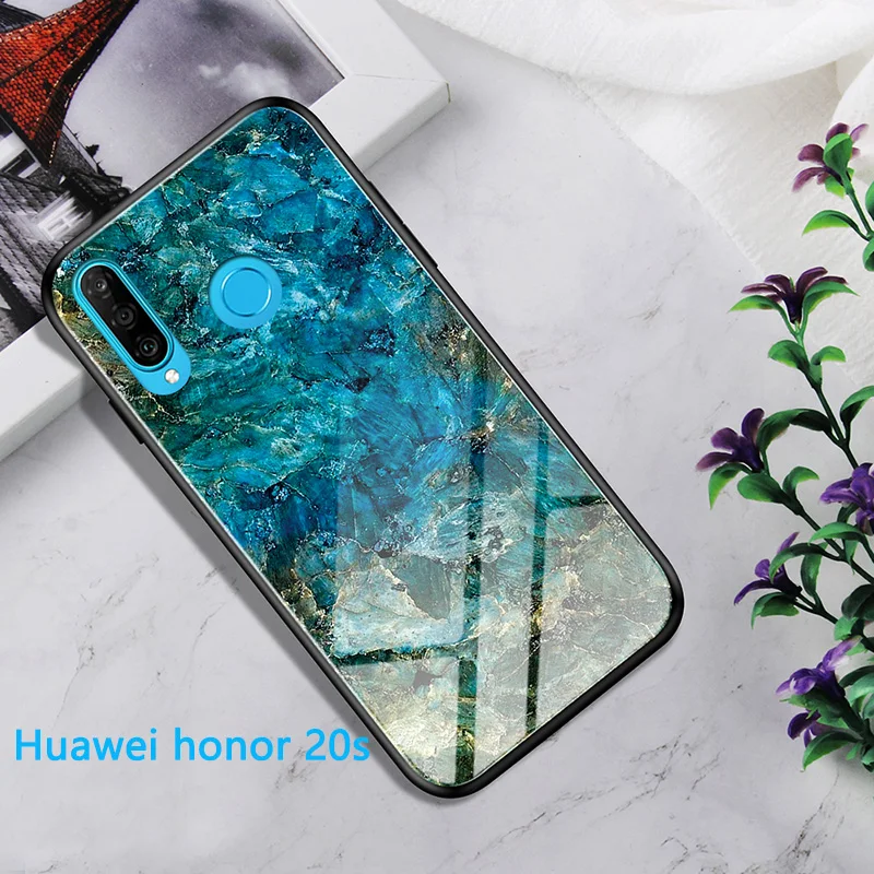 Phone Case for Huawei Honor 20 Pro Case Honor 20S 20 s Cover Marble Tempered Glass Cases for Huawei Honor 20s European version