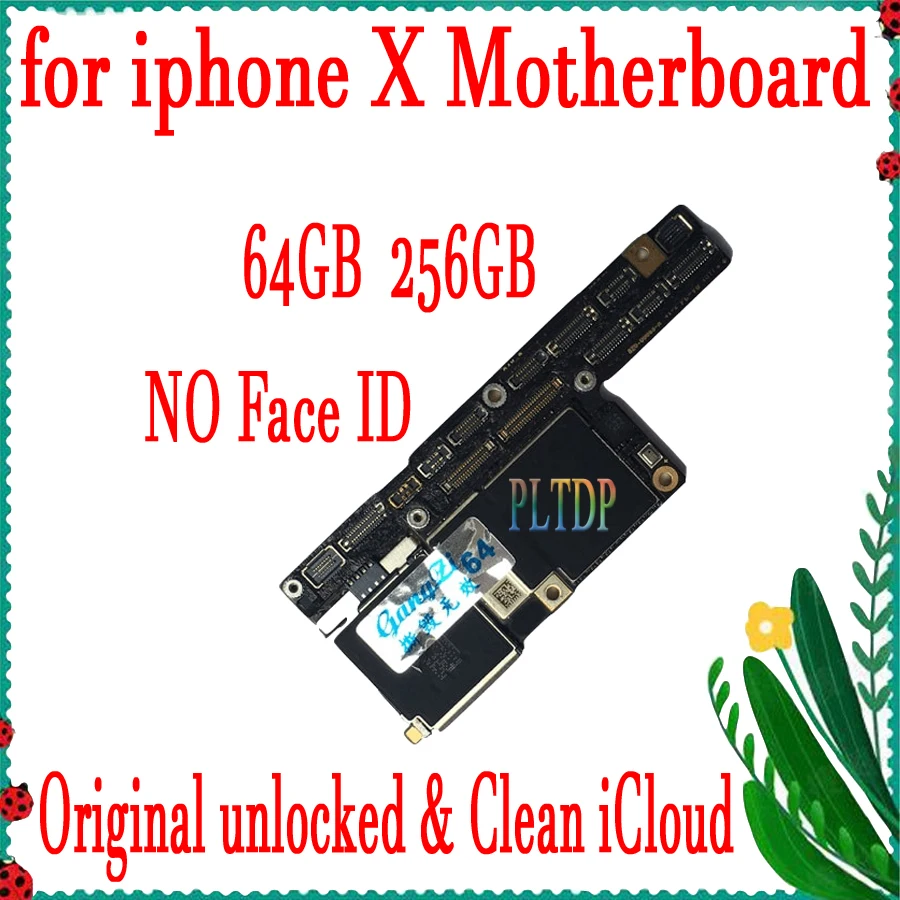 Оригинальная материнская плата для iPhone X 64 Гб 256 ГБ 100% разблокированная iCloud без ID