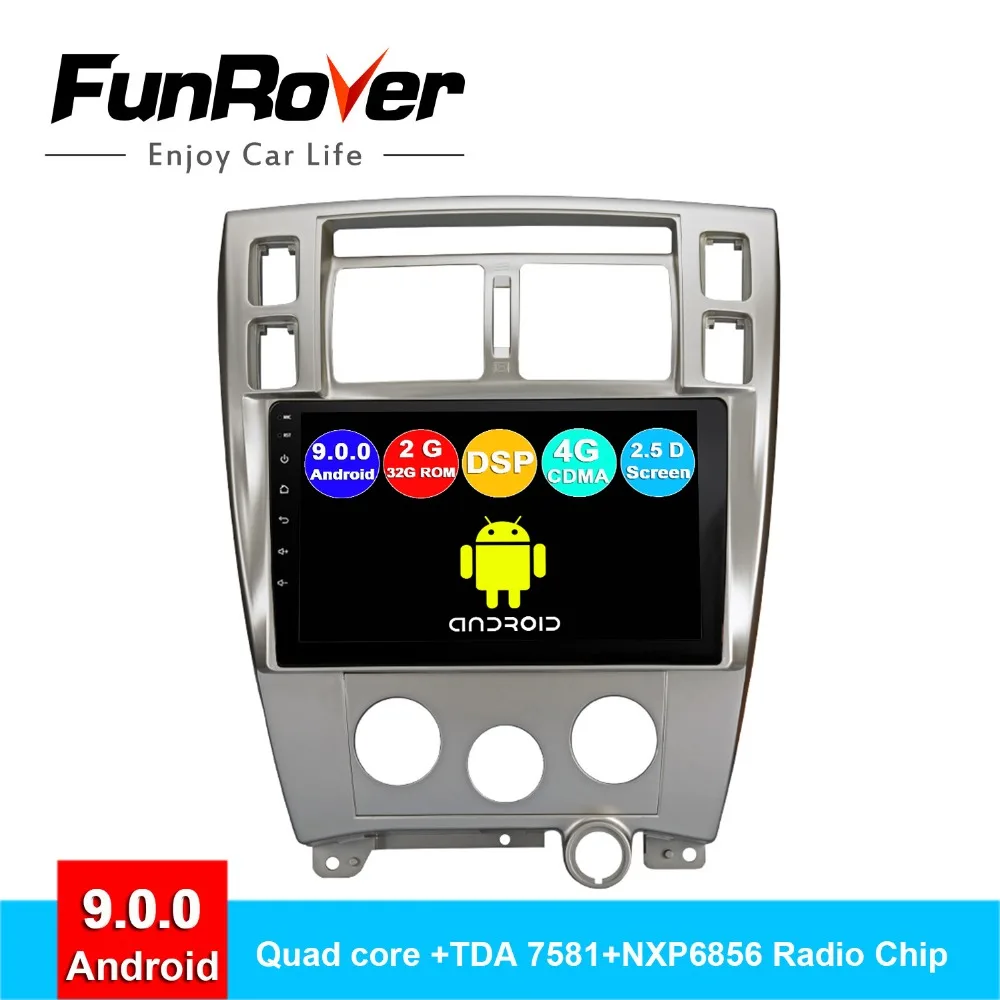 Автомагнитола FUNROVER на android 9 0 2.5D + IPS gps мультимедийный плеер для Hyundai Tucson 2006 2014 dvd