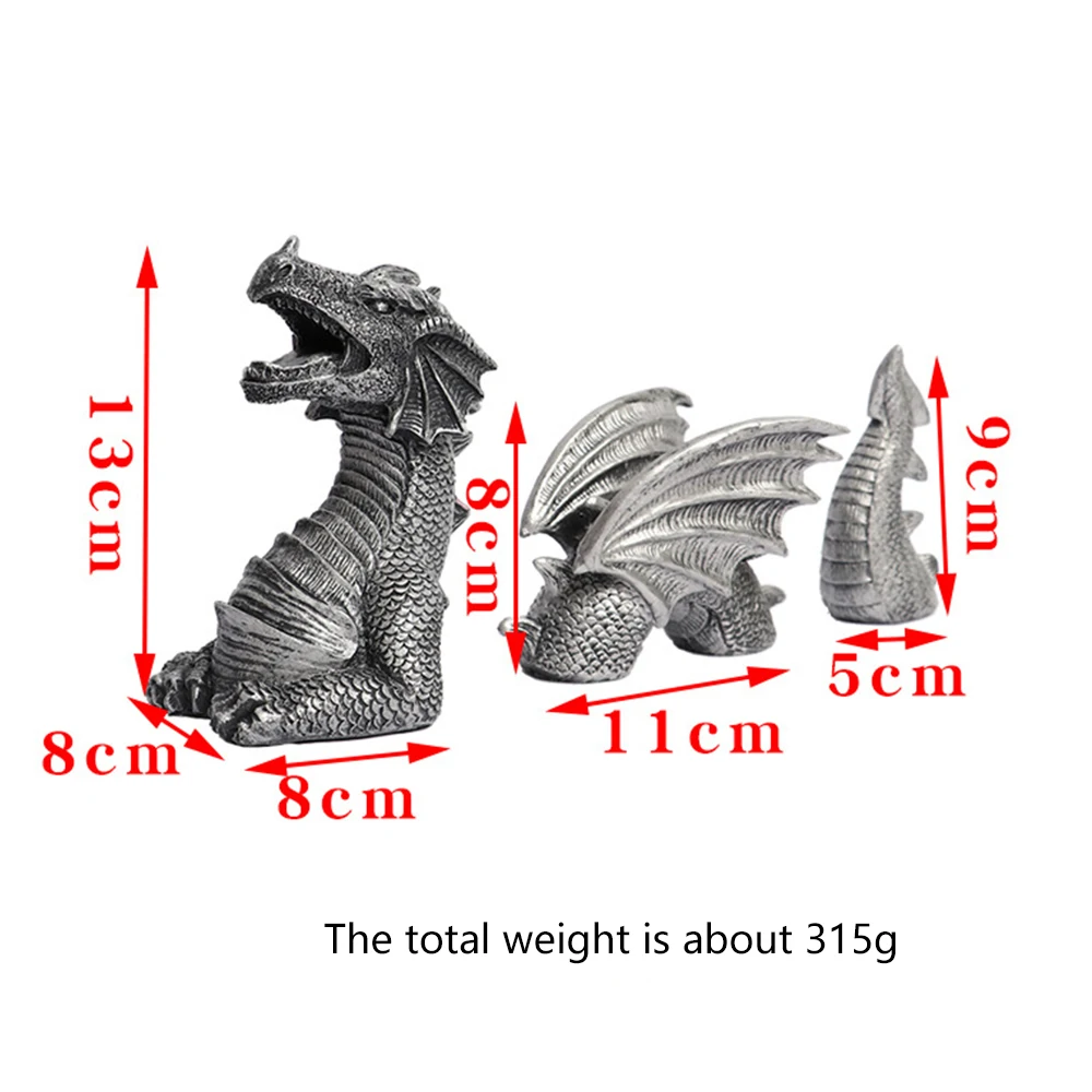 Полимерная садовая трехсекционная статуя летающего дракона для украшения сада