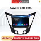 Автомобильная Мультимедийная система Junsun V1 Pro, автомагнитола на Android 10, 4 Гб ОЗУ, 64 Гб ПЗУ, с GPS Навигатором, для Hyundai Sonata 6, YF i40, i45, 2011-2015, типоразмер 2DIN