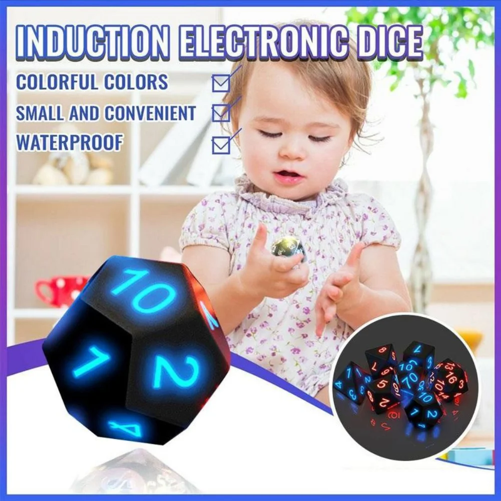 

Noctilucent Dice Night Light Cubes Fun Bar KTV Entertainment Luminous Game Dices Drinking Tool Party Electronic Dice 7Pcs/Set