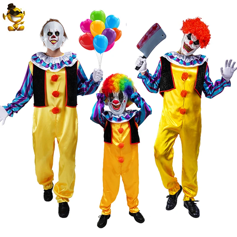 QLQ мужской страшный костюм клоуна для ролевых игр мальчика Забавный комбинезон