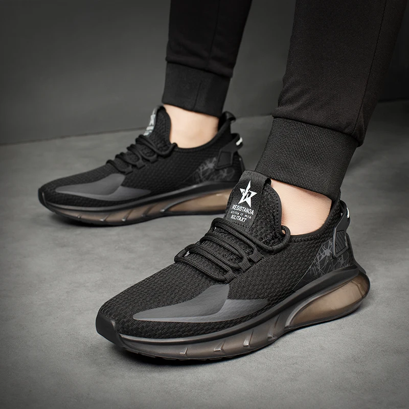 SALUDAS Original Men Running Shoes Outdoor Sport Sneakers Breathable Air Mesh Gym Elastic Knitting Vamp Sport Tennis Shoes