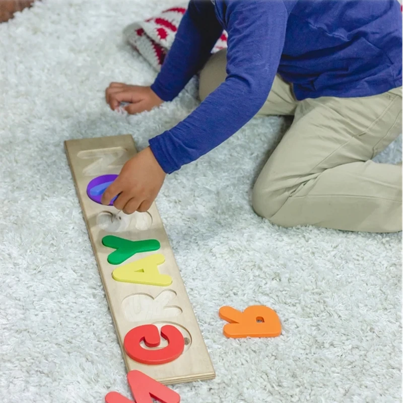 

Деревянный пазл с именем для детей, игрушка ручной работы для новорожденных мальчиков и девочек, индивидуальный подарок для малышей, занята...