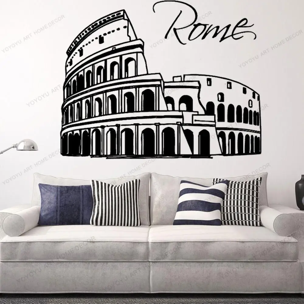 

Самоклеящаяся виниловая наклейка на стену с изображением итальянского римского города