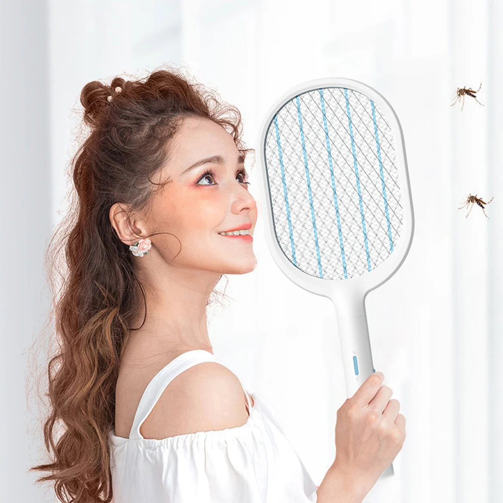 

3000V Electric Mosquito Swatter Mosquito Racket Handheld Mosquito Killer Lamp USB Recharge Repellent Fly Insect Racket