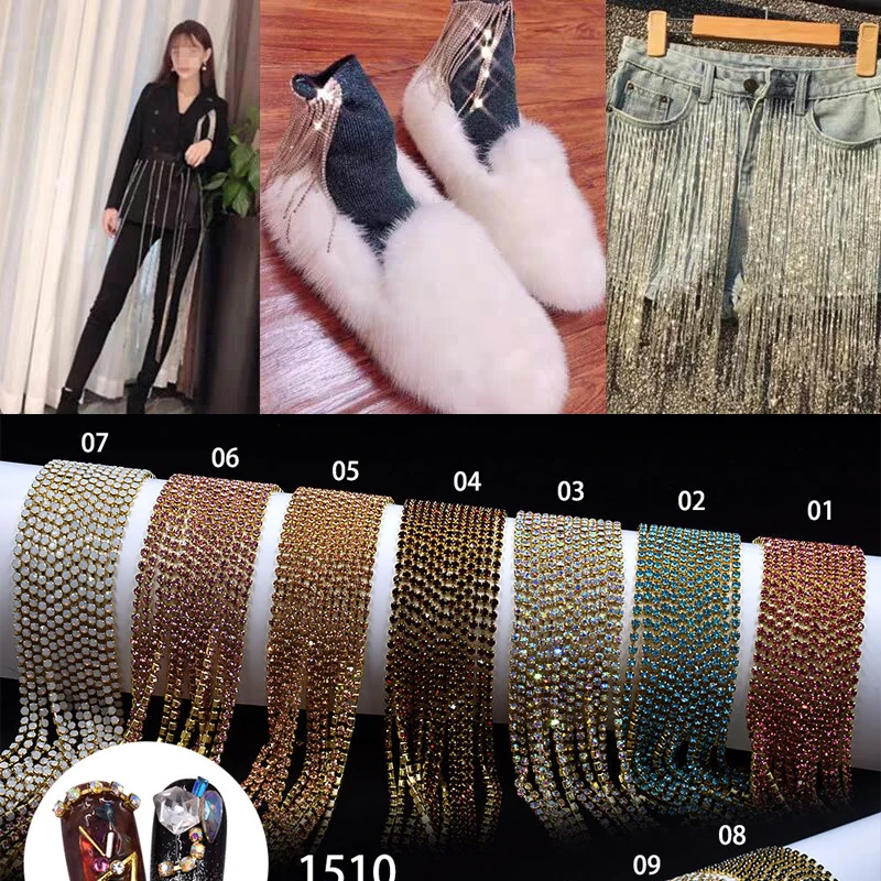 2020 Новый creater Стразы для ногтей цепи 100% стеклянная Закрытая чашка цепочкой