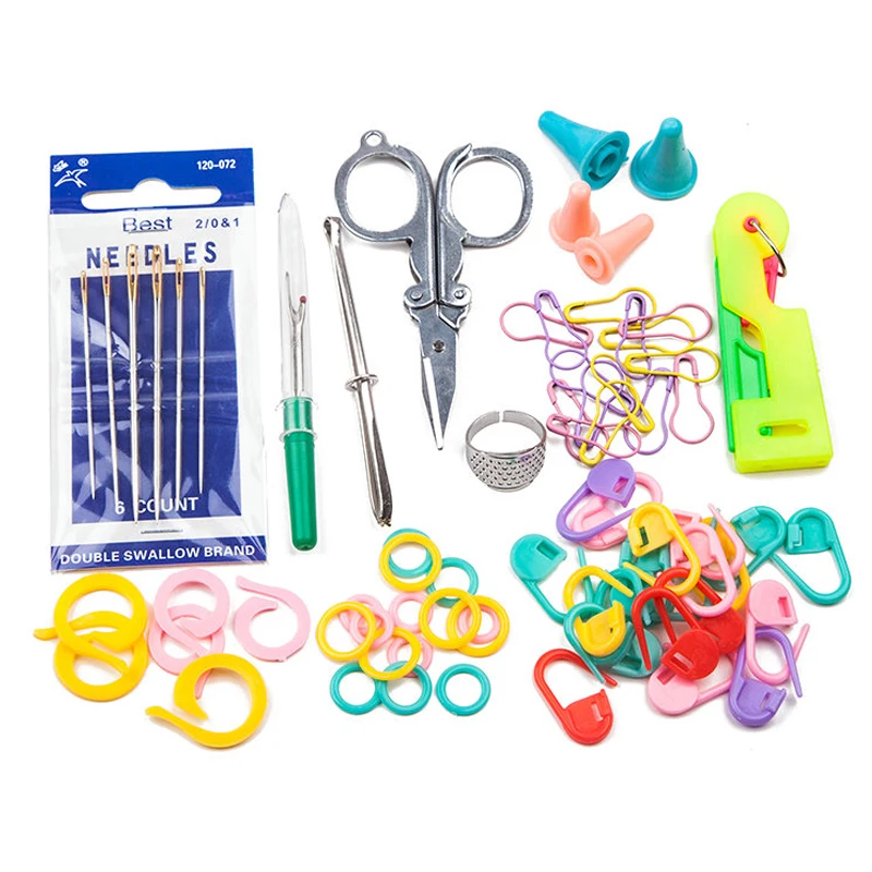 67 шт. бытовые Швейные аксессуары набор для вязания крючком аксессуаров двойные