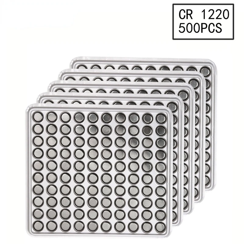 

500PCS CR1220 Battery 3V Lithium Button Coin Cell Batteries DL1220 BR1220 LM1220 CR 1220 for Watch Toy Remote Control