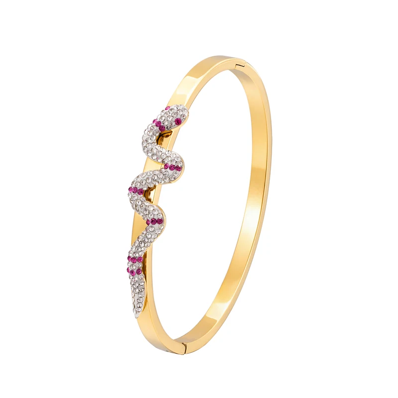 Женский браслет из нержавеющей стали с кристаллами | Украшения и аксессуары