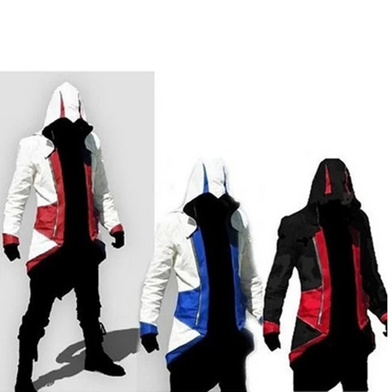 Assassin's Creed средневековый смокинг Хэллоуин Куртка Connor красный черный ролевые