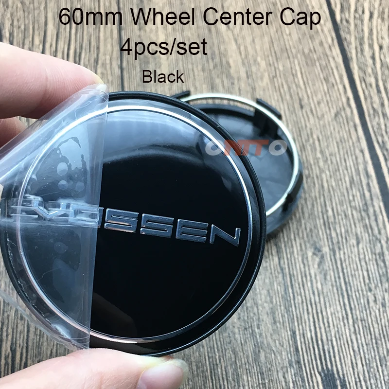 

Car Accessorie 4x Black Vossen logo Sticker 2.36" 60mm Dust-proof Car Wheel Center Centre Cap Badge Covers Rim Cap fit all cars