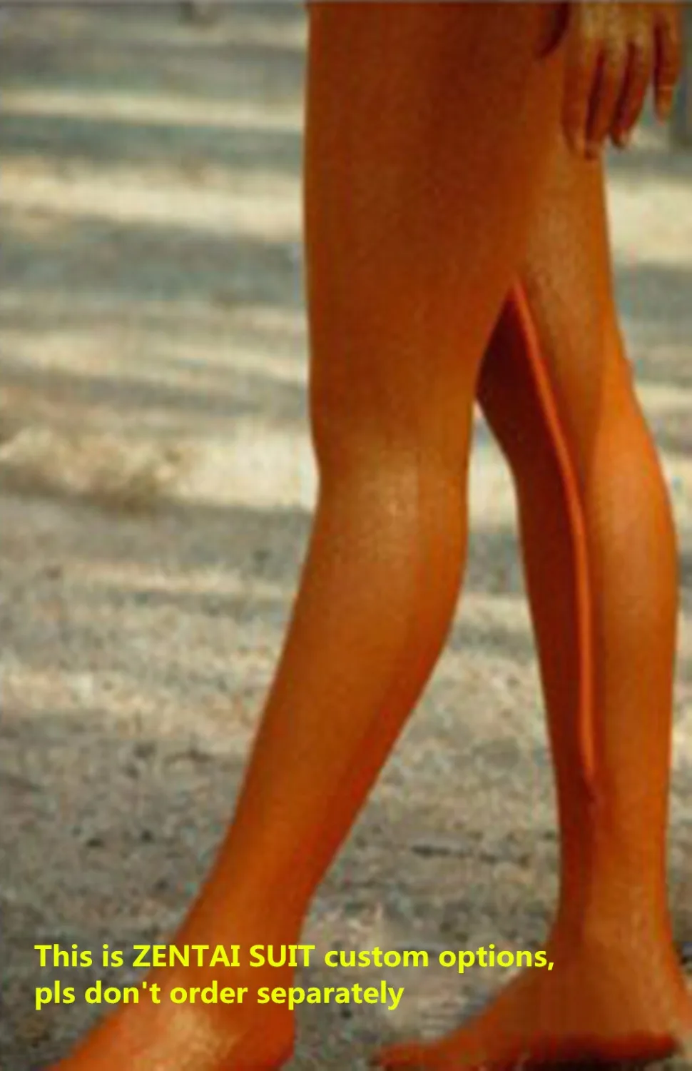 

2-007 Customize Option Of separate toes/ with inner leg zipper instead of back zipper