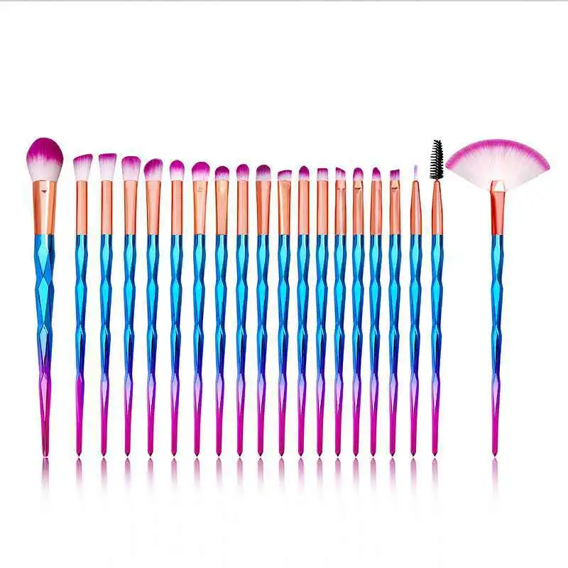 

20 Diamond Makeup Brushes Tool Set Cosmetic Powder Eyebrow Brush Blending Beauty Make Up Brush