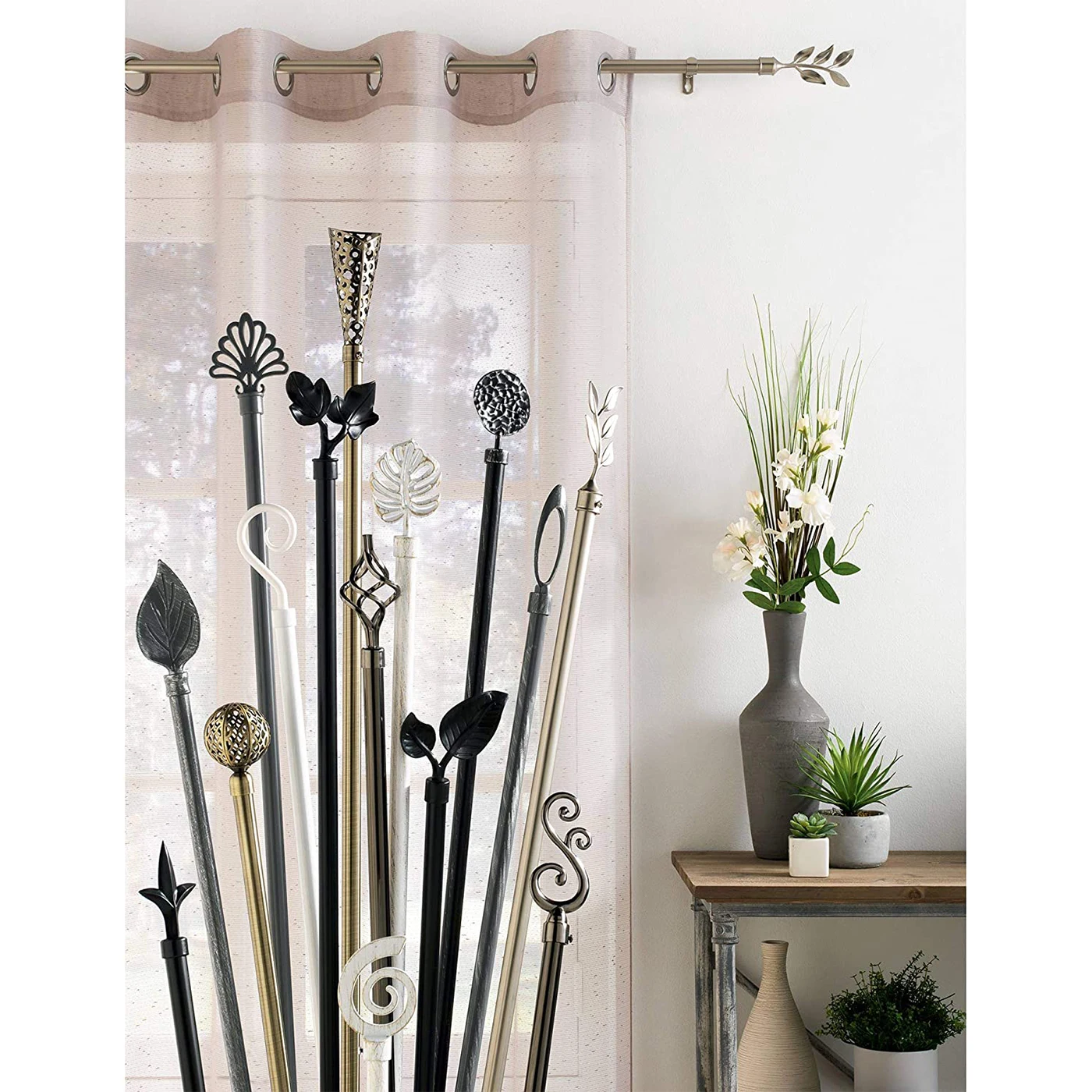 

textile simple bar forging Universal Extensible, extendable decorative curtain bar