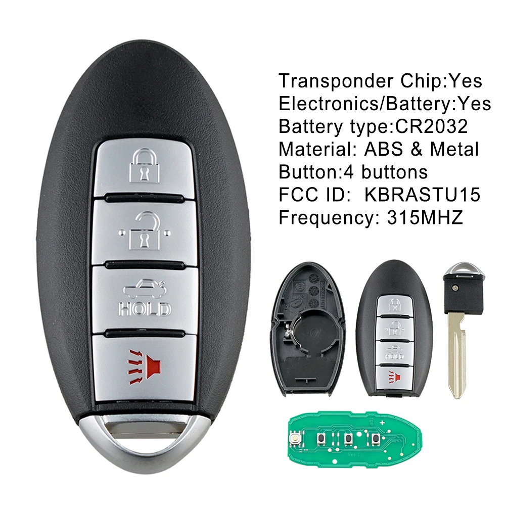 315MHz 4 Buttons Replacement Remote Control Car Key for Infiniti G35 I35 M45 QX4 QX56 EX35 FX35 FX45 Nissan Altima Armada Versa |