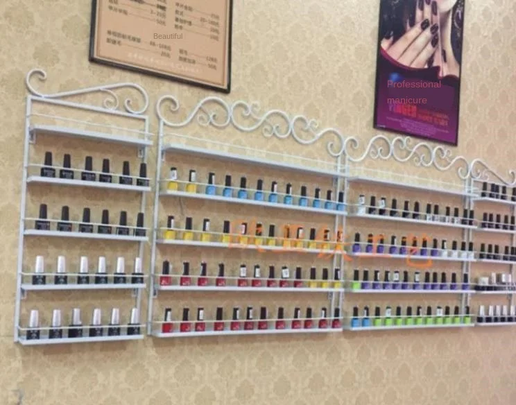

3Pcs/Set 5 Layer Iron Nail Polish Shelf Black Nail Shop Exhibition Shelf Nail Polish Display Wall Rack Makeup Organizer