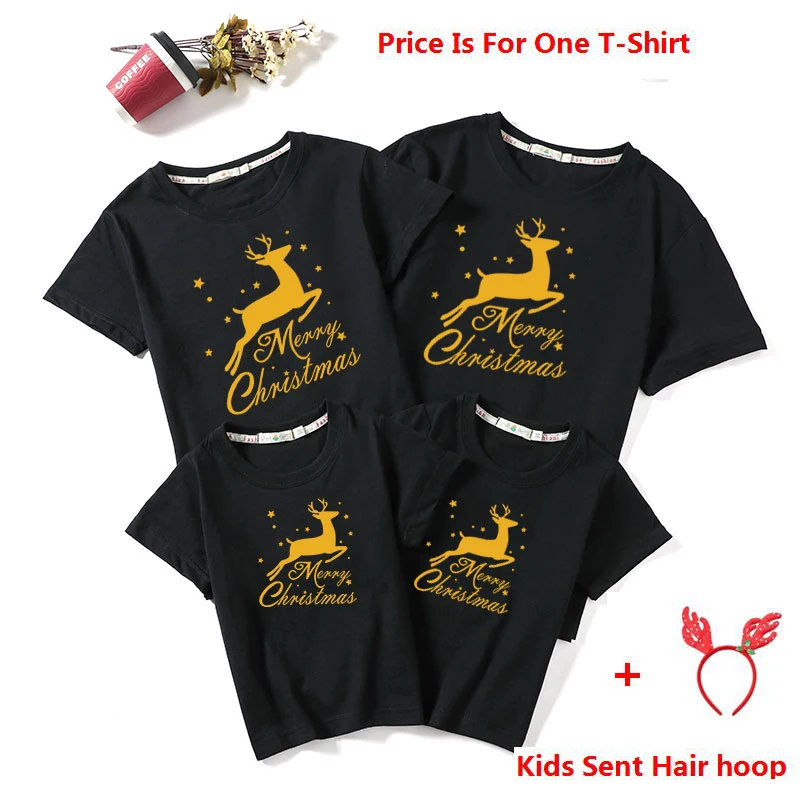 Новые рождественские одинаковые комплекты для семьи 2020 г. Футболка папы мамы