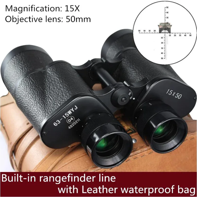 

Military Binoculars 15X50 Long Range Telescope Russian Powerful Telescopio Built-in Rangefinde Line Lll Night Vision For Hunting