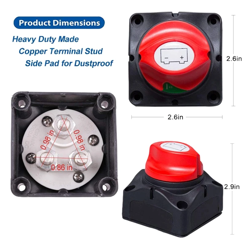 12V-48V Battery Disconnect Switch Isolator Master Power Cut Off Kill Waterproof Marine for Car RV B | Автомобили и мотоциклы