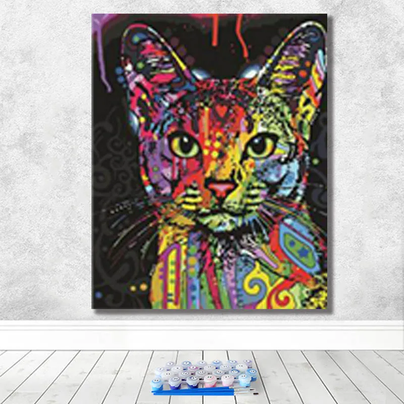 Diy Рисование по номерам картина Рисование Versus инструментарий Рисование красочные животных искусства гостиной декоративные Висячие краски ing - Цвет: 4016