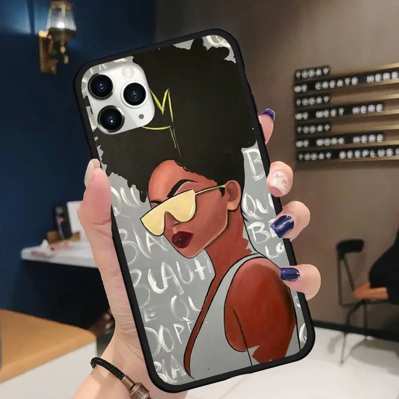 

black girl African Beauty Phone Case for iPhone 11 12 pro XS MAX 8 7 6 6S Plus X 5S SE 2020 XR